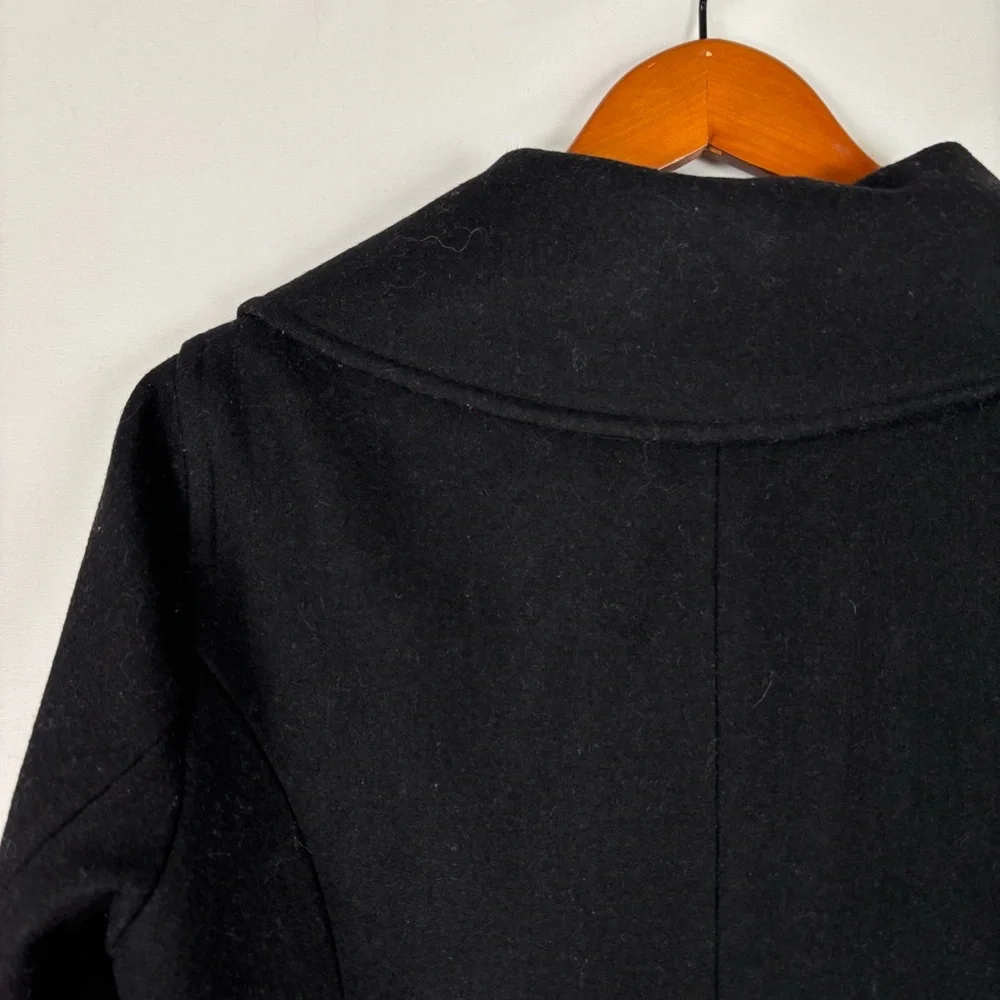 Michael Kors Womens Wool Double Breasted‎ Peacoat Black Size M